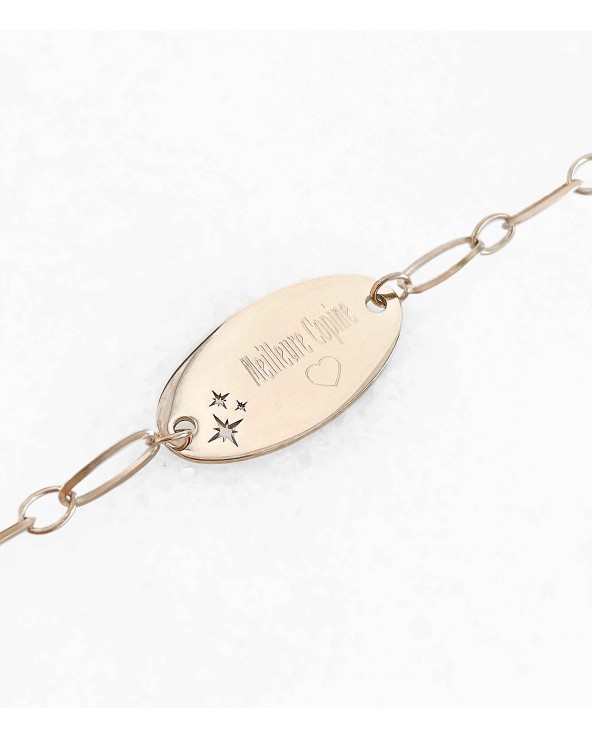 Paloma bijoux - Bracelet médaille rectangle à personnaliser