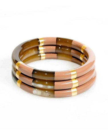 bracelet - corne - beige - rose - épais