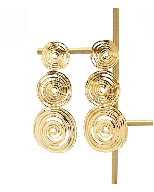 Boucles spirales  - acier inoxydable - doré - pendantes - paloma bijoux